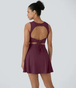 Mini Dresses|Active Dresses<HALARA Buckle Tie Back 2-in-1 Pocket Dance Active Dress