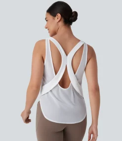 Tank Tops & Camis|Tank Tops<HALARA Contrast Mesh Curved Hem Cool Touch Quick Dry Running Tank Top