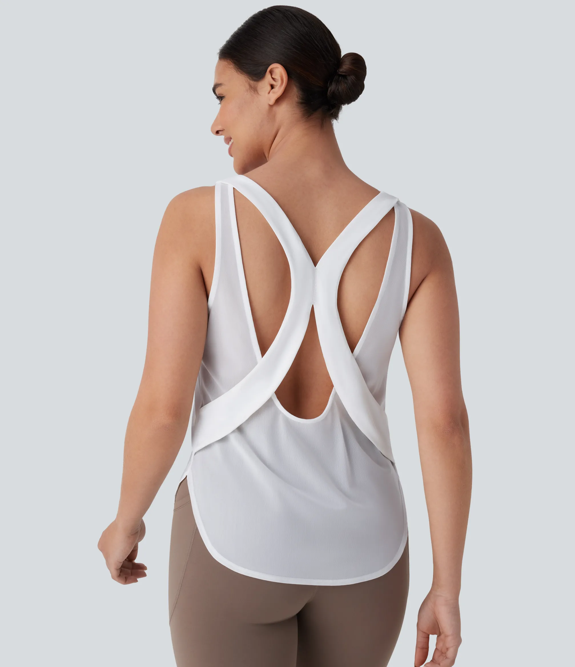 Tank Tops & Camis|Tank Tops<HALARA Contrast Mesh Curved Hem Cool Touch Quick Dry Running Tank Top