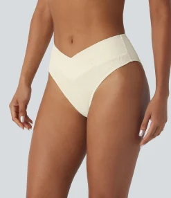 Beachwear<HALARA Crossover Texture Bikini Bottom Swimsuit