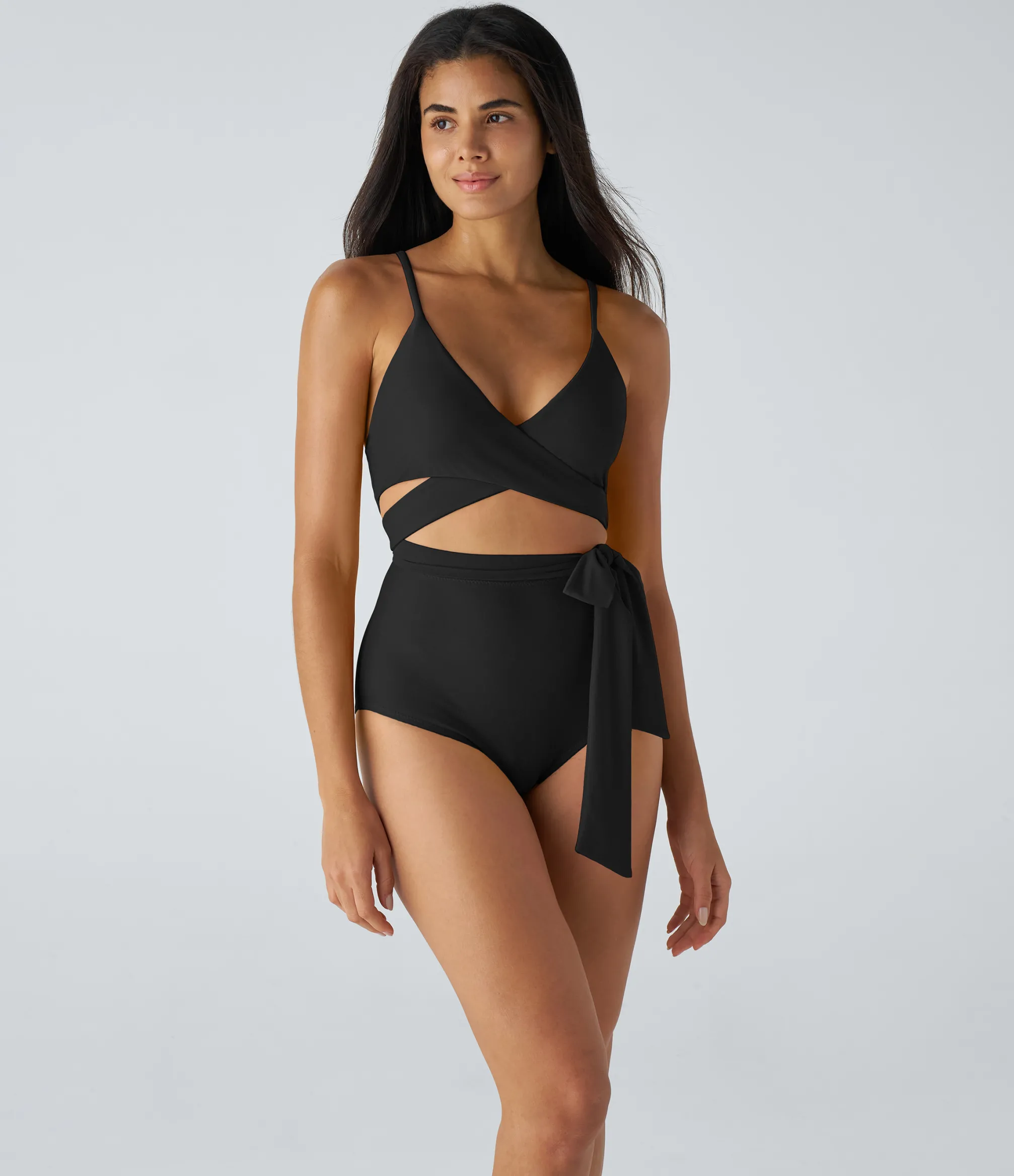 Beachwear<HALARA Crossover Tie Side One Piece Swimsuit
