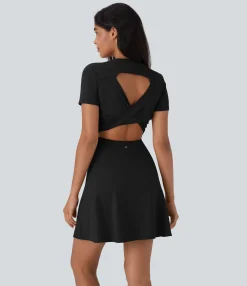 Active Dresses|Dresses<HALARA Cut Out Flare Mini Dance Active Dress-D/DD/DDD/F Cups