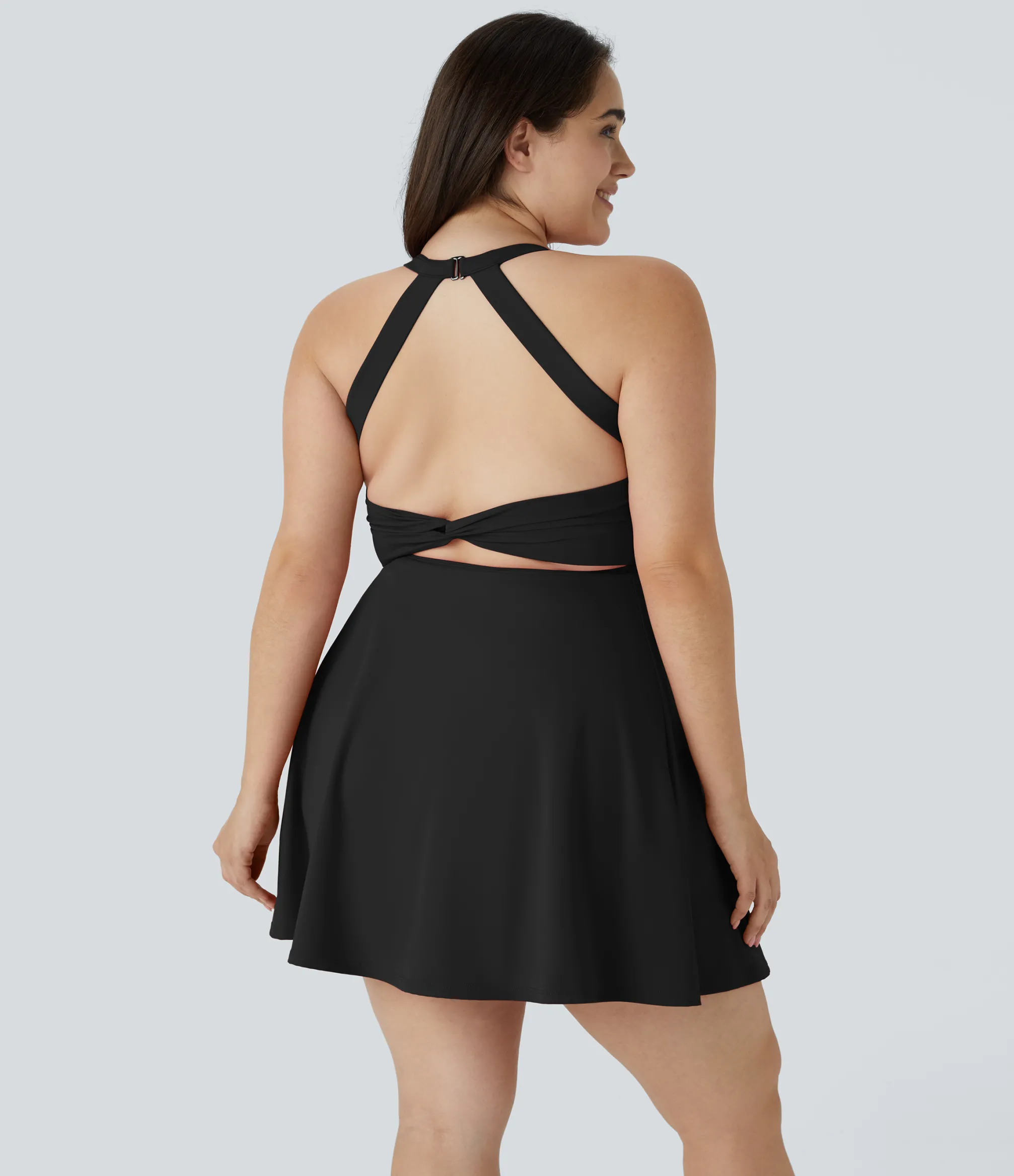 Plus Size<HALARA Cut Out Pocket 2-in-1 Exercise Plus Size Dress-Easy Peezy