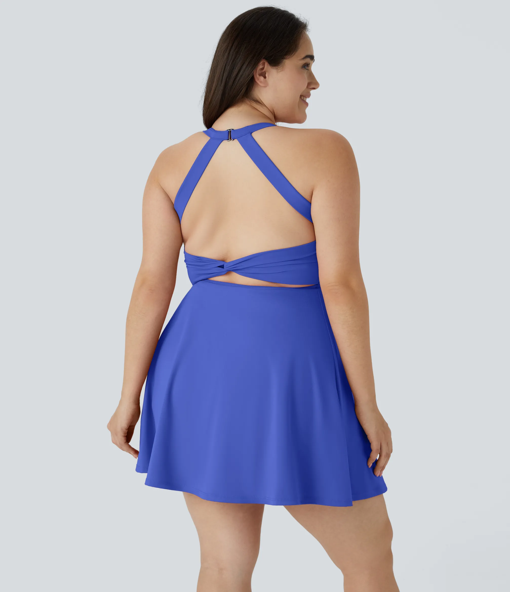Plus Size<HALARA Cut Out Pocket 2-in-1 Exercise Plus Size Dress-Easy Peezy