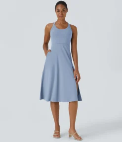Party Dresses|Maxi & Midi Dresses<HALARA Cut Out Pocket Midi Casual Dress