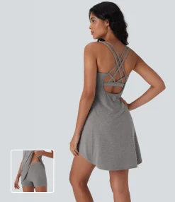 Active Dresses|Dresses<HALARA Cut Out Pocket 2-Piece Mini Yoga Active Dress