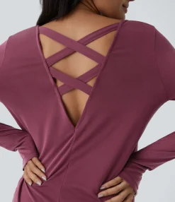 Sports Tops|Sports Tops<HALARA Cut Out Thumb Hole Yoga Sports Top