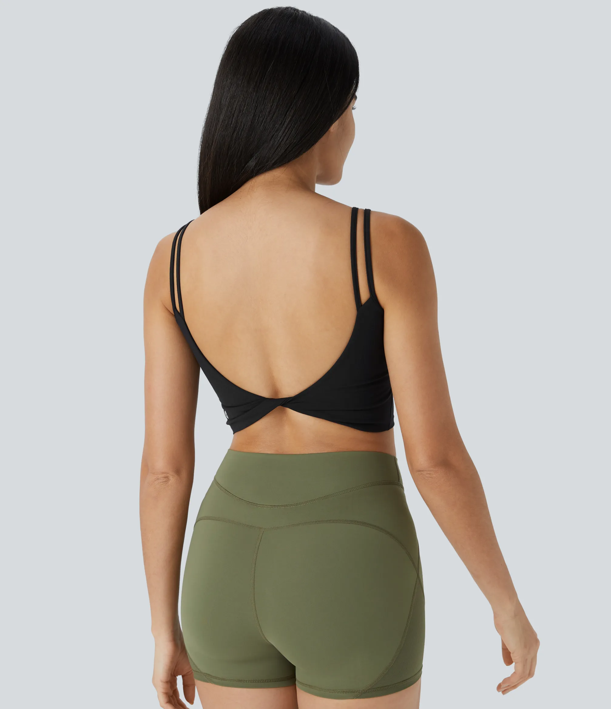 Casual Tops|Yoga Tops<HALARA Double Straps Cropped Yoga Tank Top