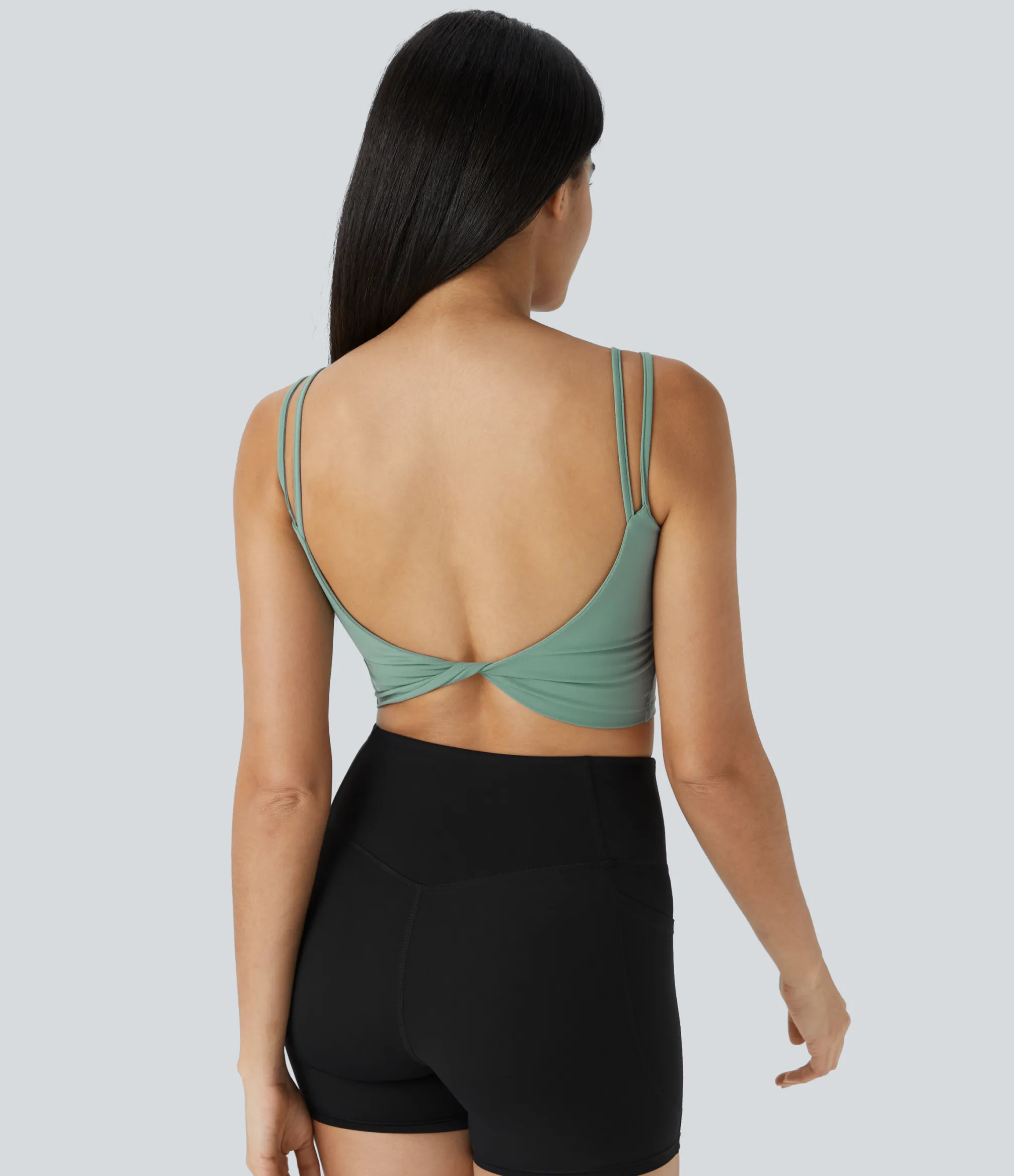 Casual Tops|Yoga Tops<HALARA Double Straps Cropped Yoga Tank Top