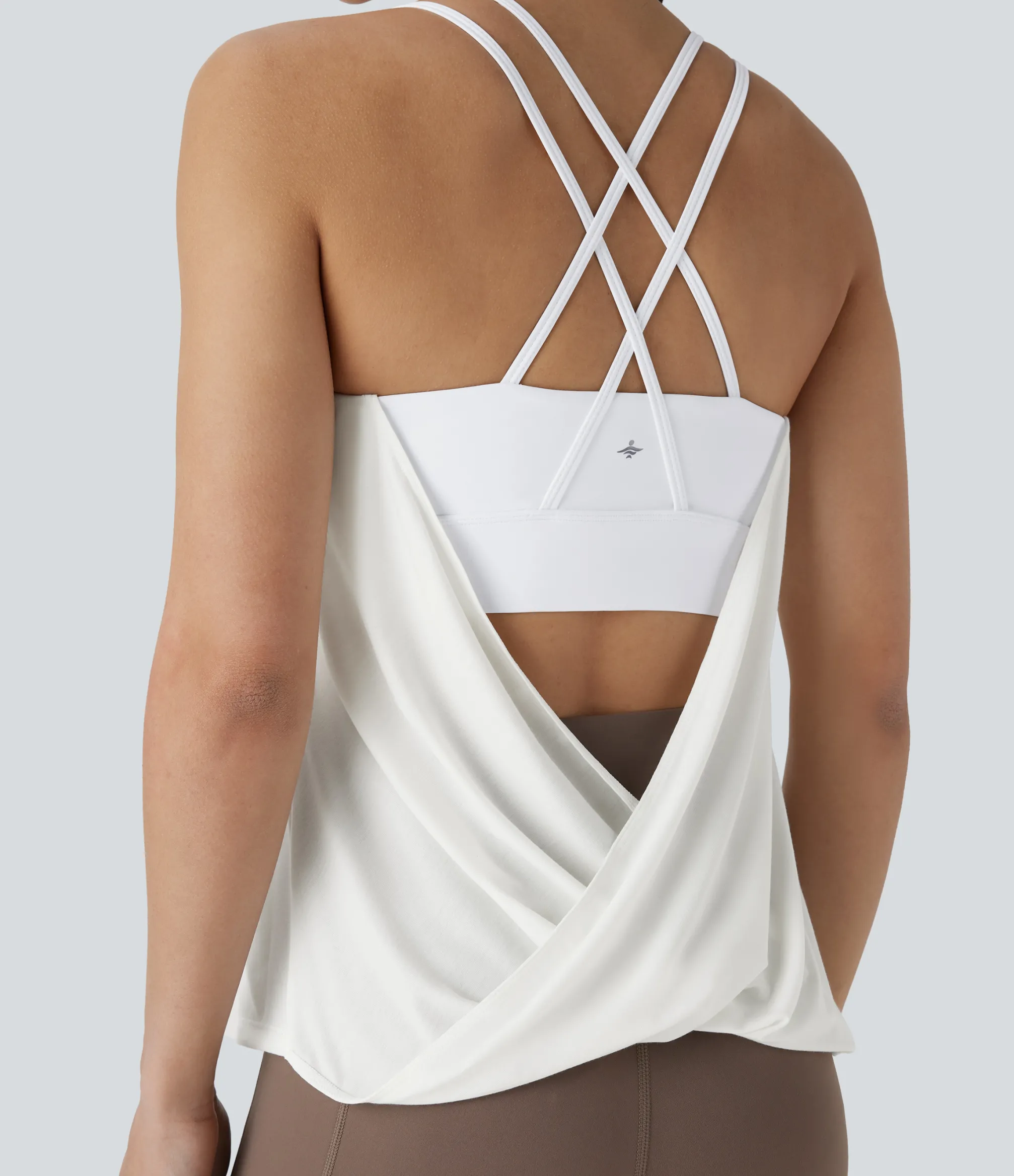 Yoga Tops|Tank Tops & Camis<HALARA Double Straps Pleated Quick Dry Yoga Cami Top