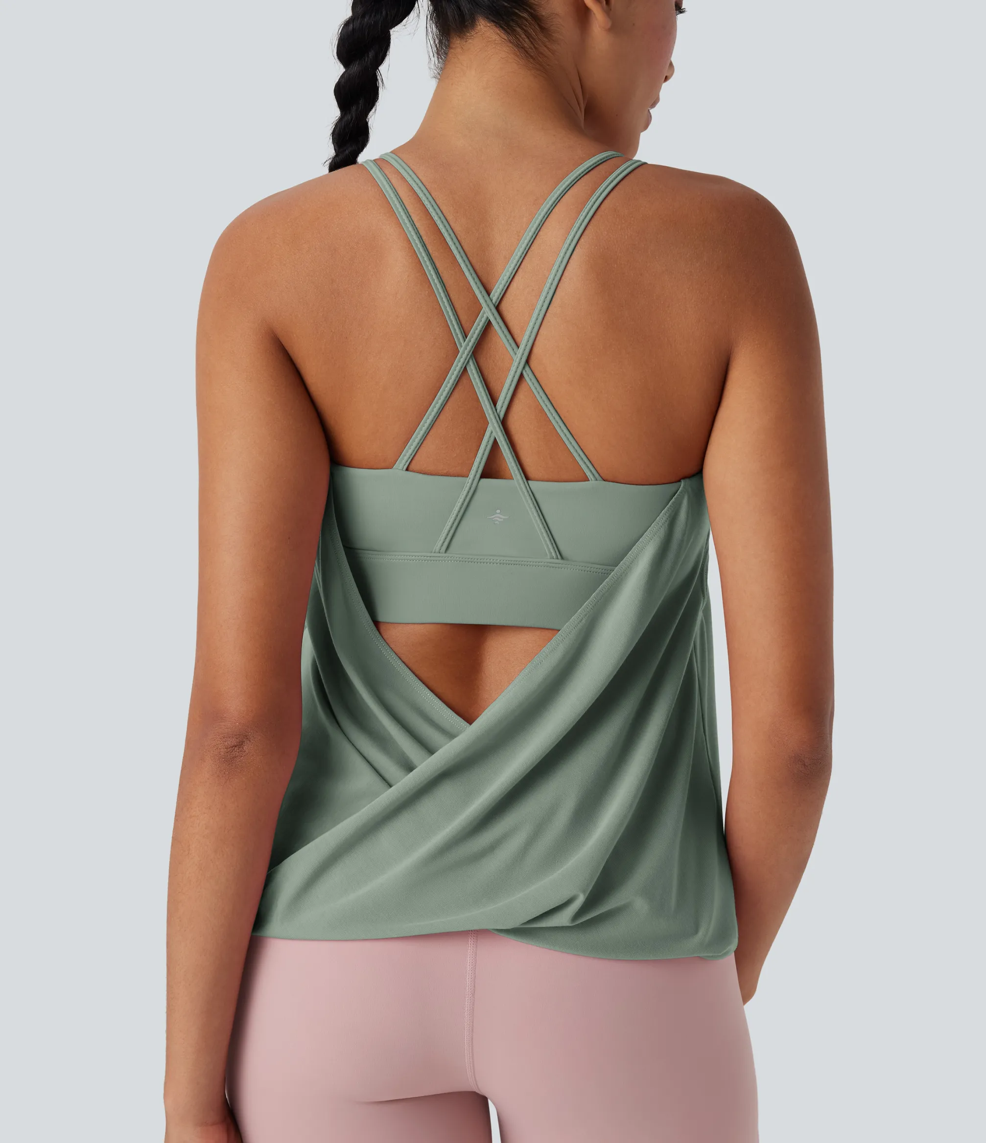 Yoga Tops|Tank Tops & Camis<HALARA Double Straps Pleated Quick Dry Yoga Cami Top