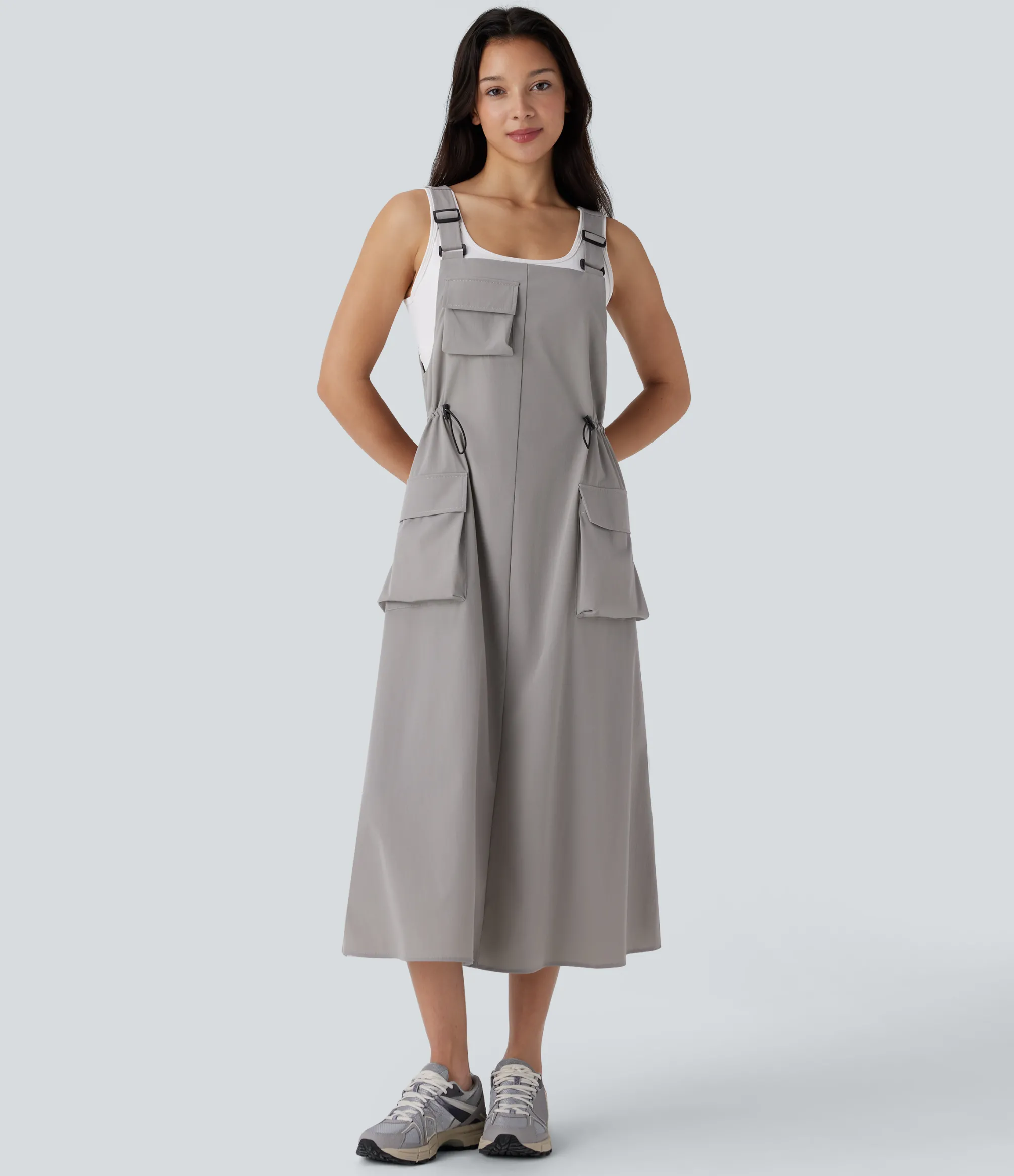 Dresses|Active Dresses<HALARA Drawstring Pockets Midi Hiking Overall Active Dress