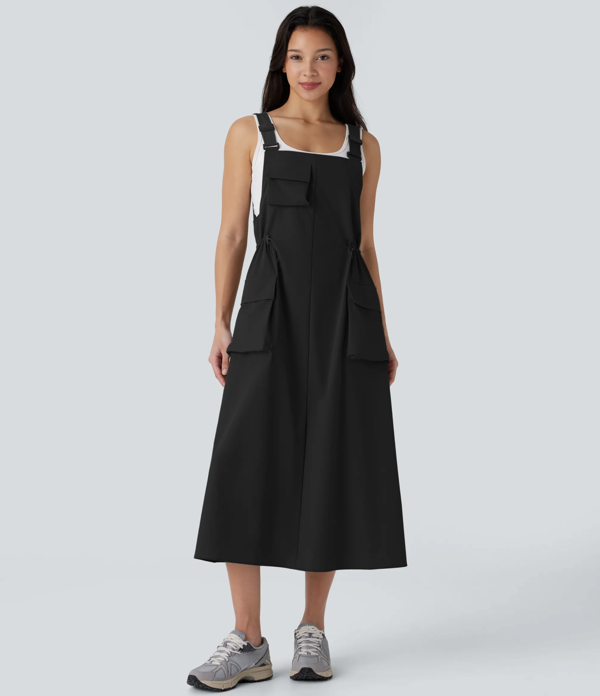 Dresses|Active Dresses<HALARA Drawstring Pockets Midi Hiking Overall Active Dress