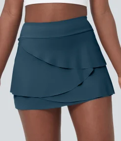 Mini Skirts|Active Skirts<HALARA Everyday High Waisted Pocket Tiered Petal 2-in-1 Golf Skirt
