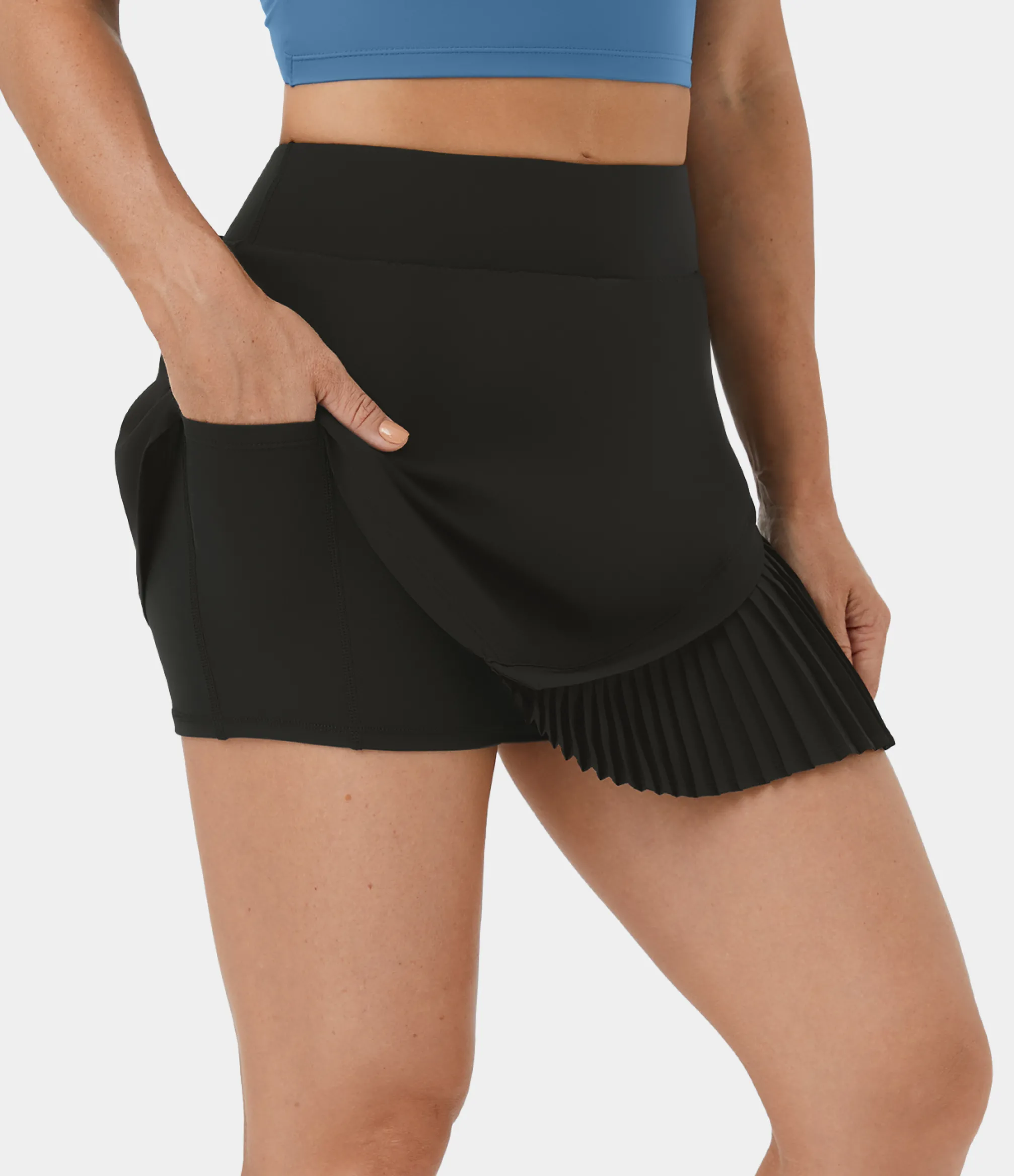 Mini Skirts|Pleated Skirts<HALARA Everyday 2-in-1 Pleated Patchwork Tennis Skirt-Kinetic