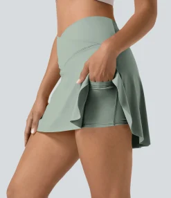 Mini Skirts|Active Skirts<HALARA Everyday SoftlyZero™ Airy Crossover 2-in-1 Side Pocket Cool Touch Mini Tennis Skirt-Lucid-UPF50+