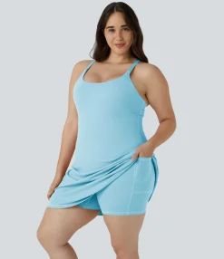 Plus Size<HALARA Everyday SoftlyZero™ Plush 2-in-1 Flare Plus Size Activity Dress-Wannabe-Longer Length