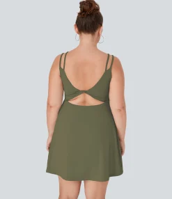 Plus Size<HALARA Everyday SoftlyZero™ Plush Double Straps 2-Piece Plus Size Activity Dress-Flipped