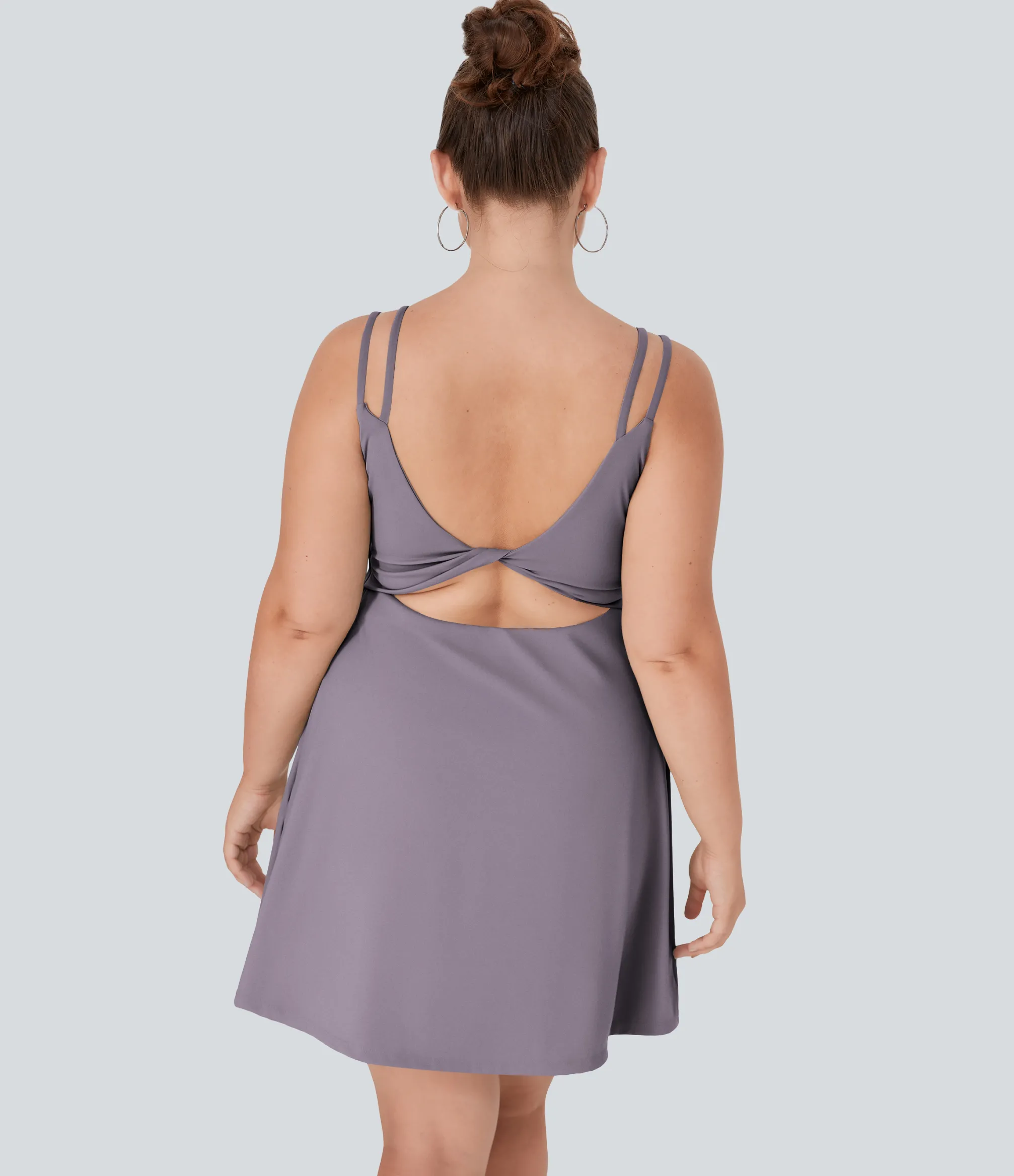 Plus Size<HALARA Everyday SoftlyZero™ Plush Double Straps 2-Piece Plus Size Activity Dress-Flipped