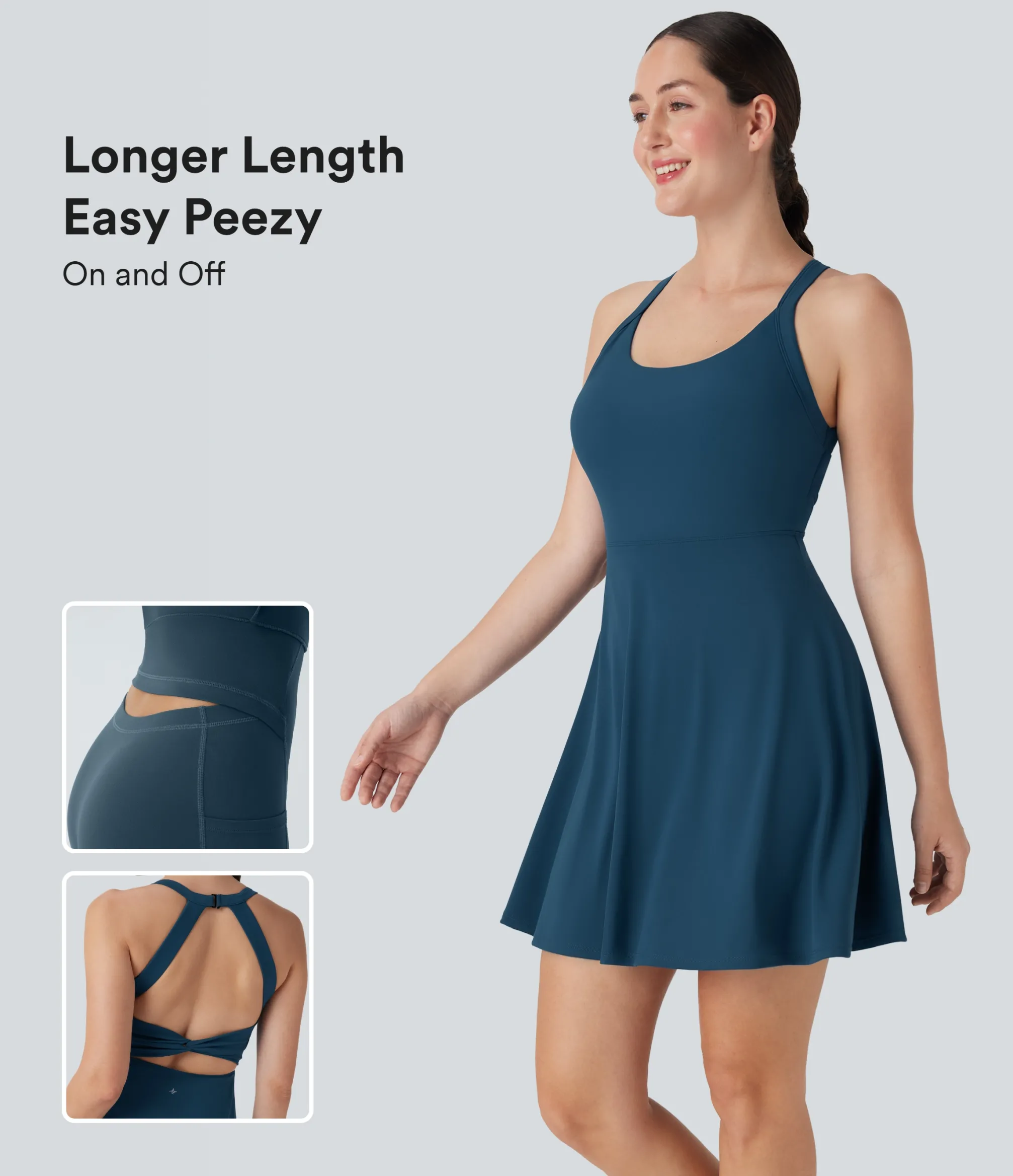 Active Dresses|Dresses<HALARA Flare Dance Active Dress-Longer Length-Easy Peezy Edition-D/DD/DDD/F Cups