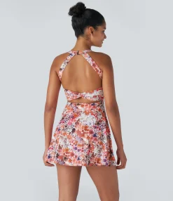Mini Dresses|Active Dresses<HALARA Floral Print Pickleball Active Dress-Easy Peezy Edition
