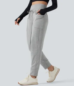 Joggers|Joggers<HALARA Foldover High Waisted Drawstring Ruched Yoga Joggers with Pockets