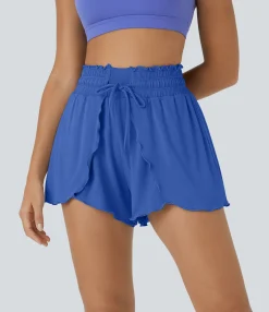 Flowy Shorts|Shorts<HALARA Frill High Waisted Elastic Waistband Drawstring Flowy Stacked Casual Shorts 3"