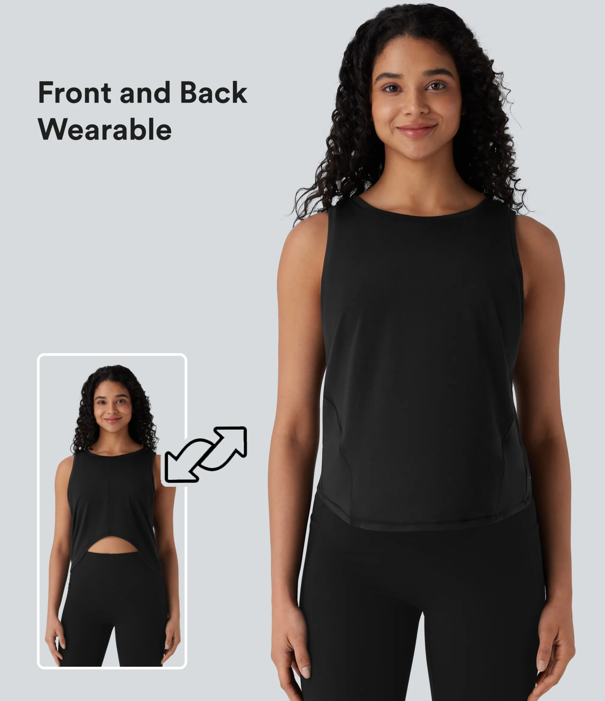 Tank Tops & Camis|Tank Tops<HALARA Front and Back Wearable V Shaped Hem Quick Dry Workout Tank Top