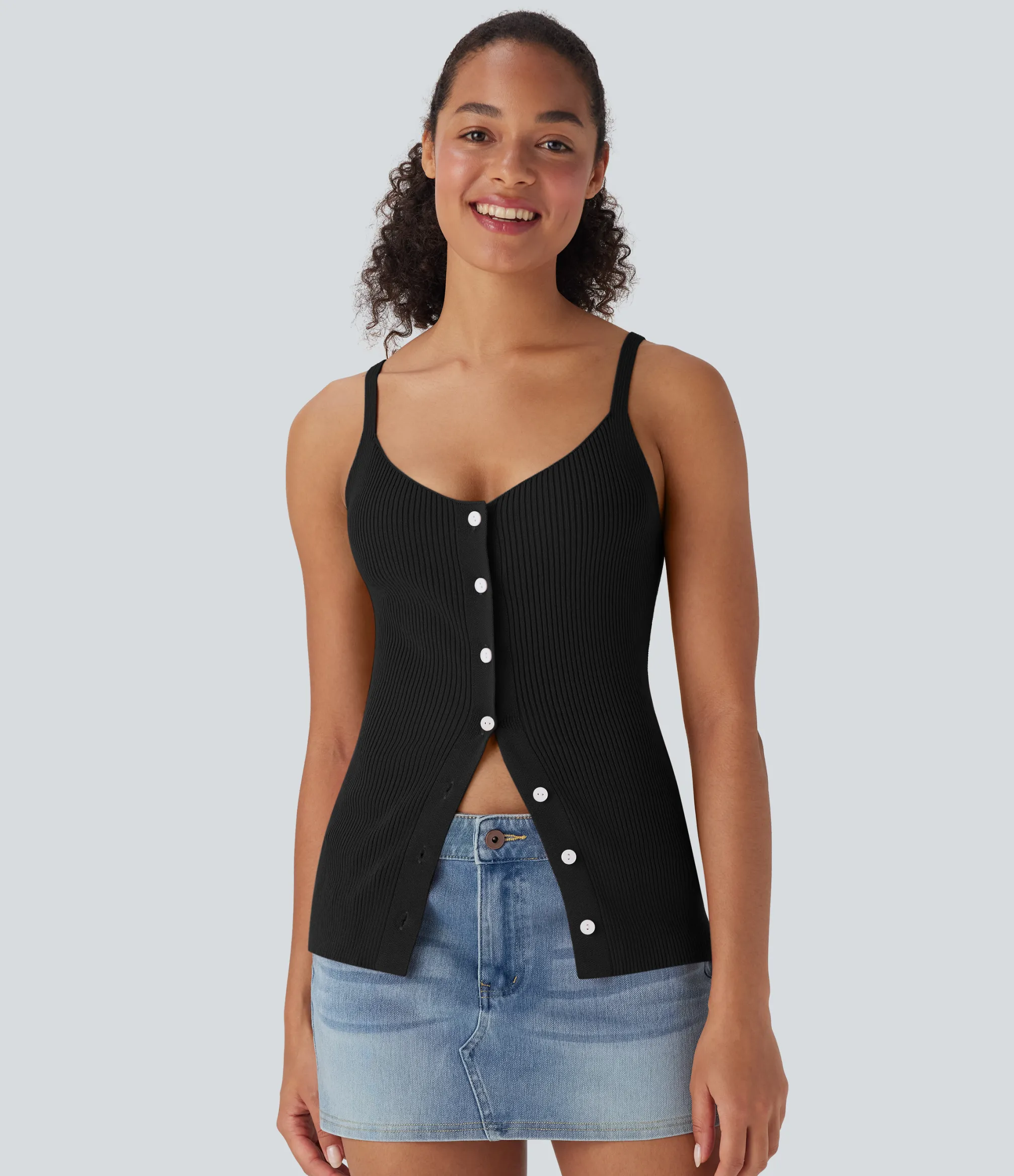 Tank Tops & Camis|Sweaters<HALARA Front Casual Sweater Knit Tank Top