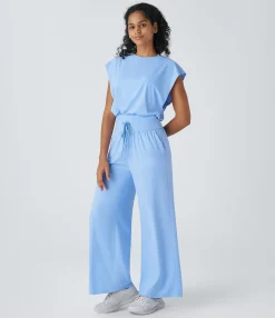 Jumpsuits<HALARA G-Hook Cut Out Drawstring Pocket Cool Touch Hiking Jumpsuit-UPF50+