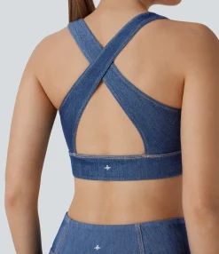 Tank Tops & Camis|Tank Tops<HALARA Flex™ Cool Touch Washed Denim Tennis Tank Top