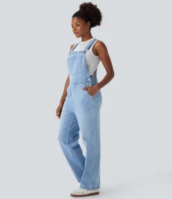 Jumpsuits<HALARA Flex™ Denim Casual Overalls with Pockets