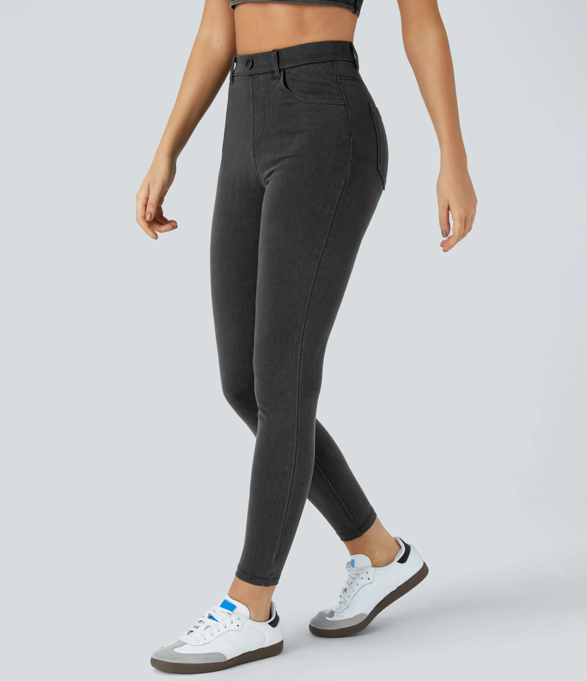 Pocket Leggings|Casual Wear Leggings<HALARA Flex™ High Waisted Pockets Denim Work Leggings