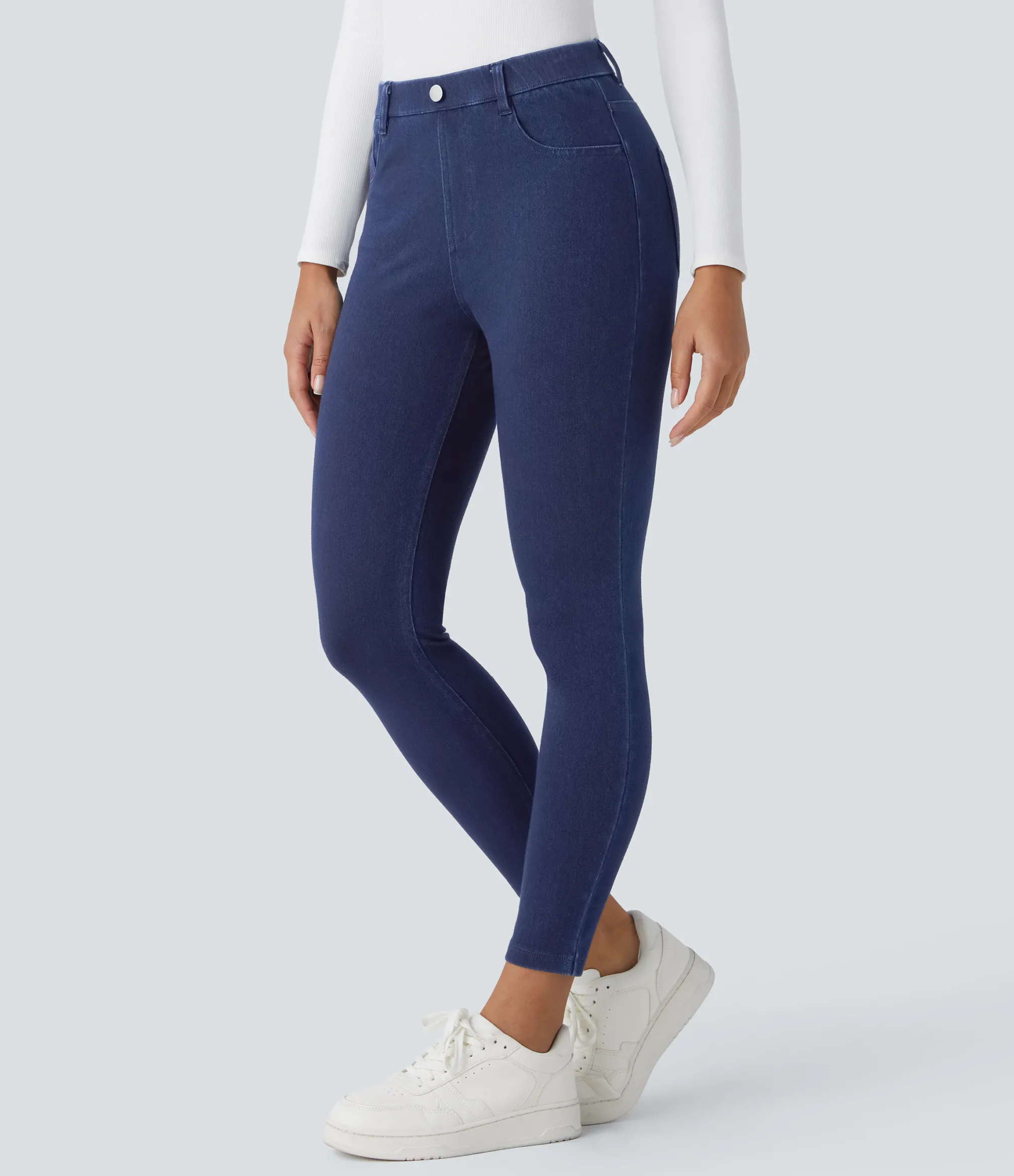 Pocket Leggings|Casual Wear Leggings<HALARA Flex™ High Waisted Pockets Denim Work Leggings