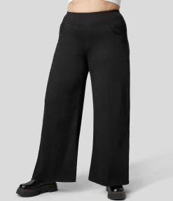 Plus-Size Denim|Plus Size<HALARA Flex™ High Waisted Pockets Baggy Wide Leg Loose Casual Plus Size Jeans