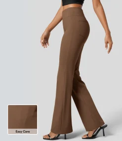 High-Waisted Pants|Halara Flex™ Pant<HALARA Flex™ High Waisted Back Side Pocket Slight Flare Work Pants