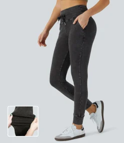 Jeans|Joggers<HALARA Flex™ High Waisted Drawstring Pocket Washed Casual Jeans