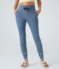 Jeans|Joggers<HALARA Flex™ High Waisted Drawstring Pocket Washed Casual Jeans