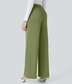 Halara Flex™ Pant|Straight-Leg Pants<HALARA Flex™ High Waisted Pocket Straight Leg Crepe Work Pants