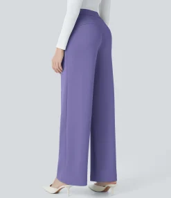 Halara Flex™ Pant|Straight-Leg Pants<HALARA Flex™ High Waisted Pocket Straight Leg Crepe Work Pants