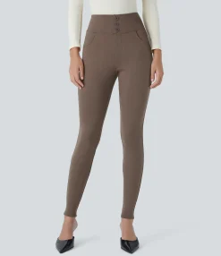 High-Waisted Pants|Pants<HALARA Flex™ High Waisted Decorative Pocket Skinny Work Pants