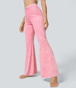 High Waisted Jeans|Colored Jeans<HALARA Flex™ High Waisted Pocket Washed Colorful Casual Jeans
