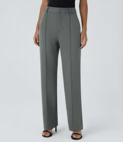 Pants|High-Waisted Pants<HALARA Flex™ High Waisted Zipper Pocket Straight Leg Work Pants