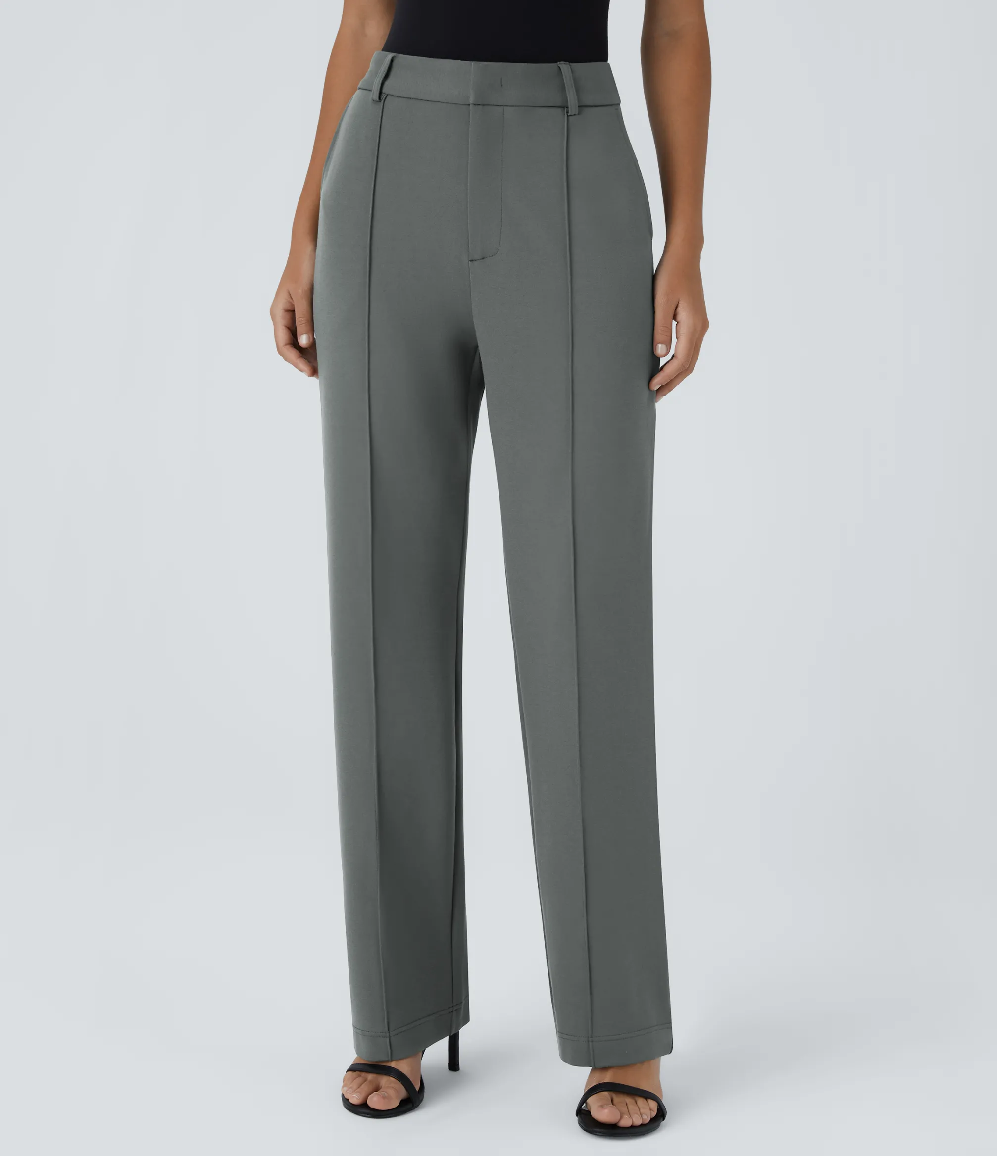 Pants|High-Waisted Pants<HALARA Flex™ High Waisted Zipper Pocket Straight Leg Work Pants