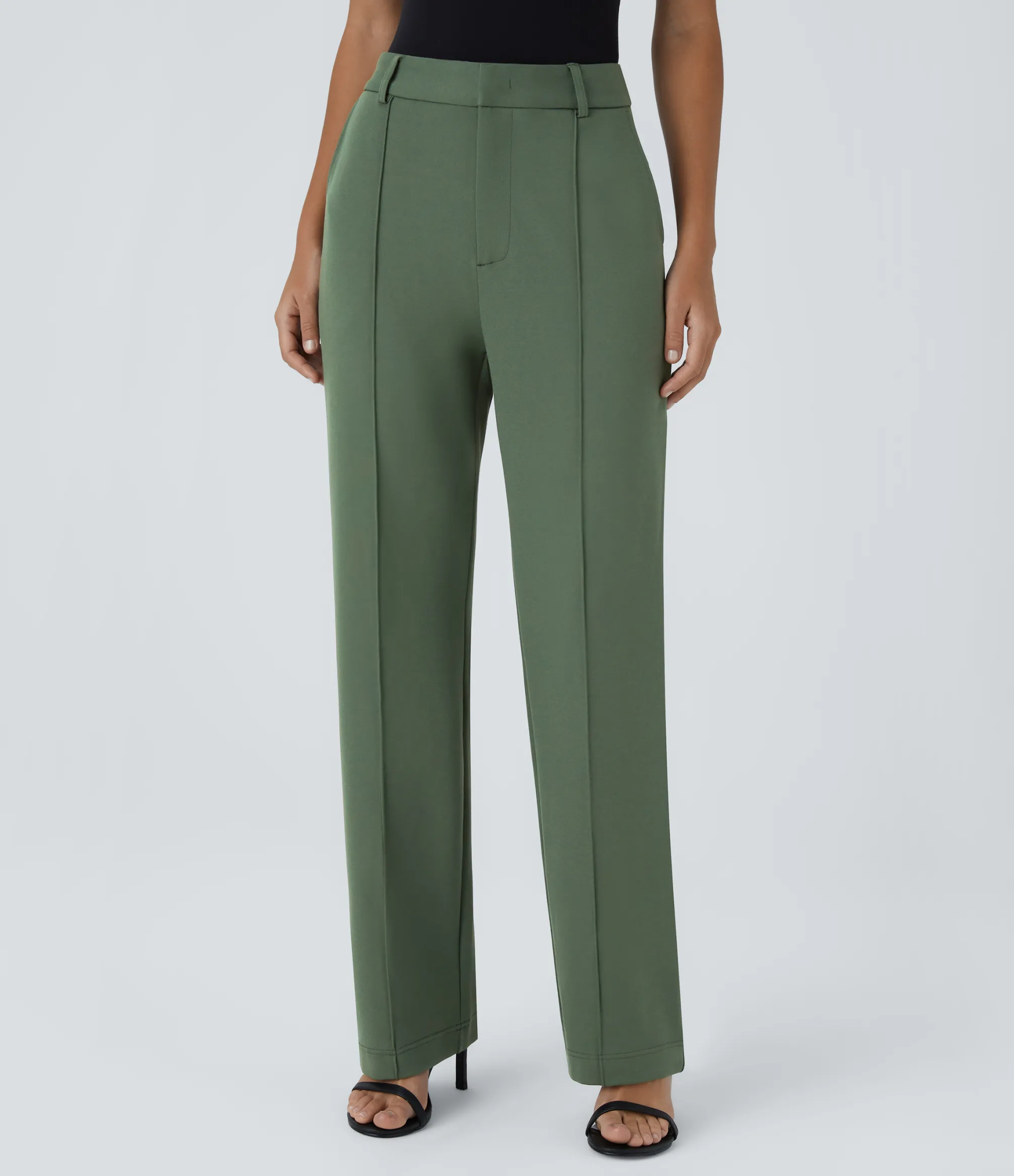 Pants|High-Waisted Pants<HALARA Flex™ High Waisted Zipper Pocket Straight Leg Work Pants