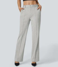 Pants|High-Waisted Pants<HALARA Flex™ High Waisted Zipper Pocket Straight Leg Work Pants