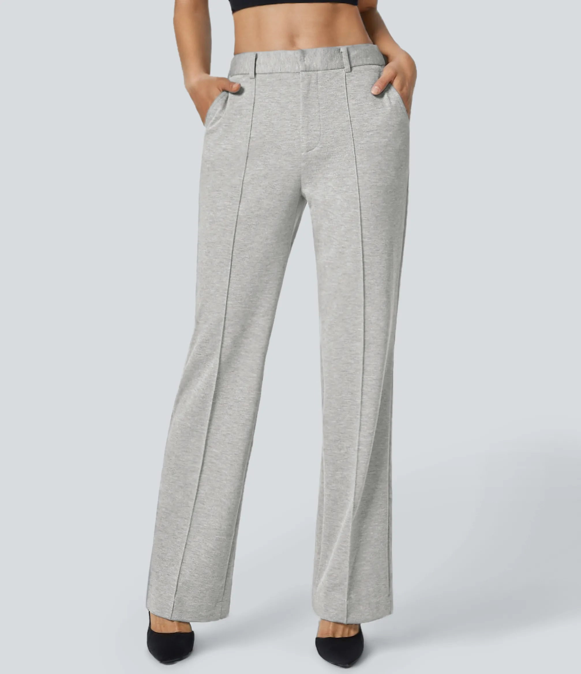 Pants|High-Waisted Pants<HALARA Flex™ High Waisted Zipper Pocket Straight Leg Work Pants