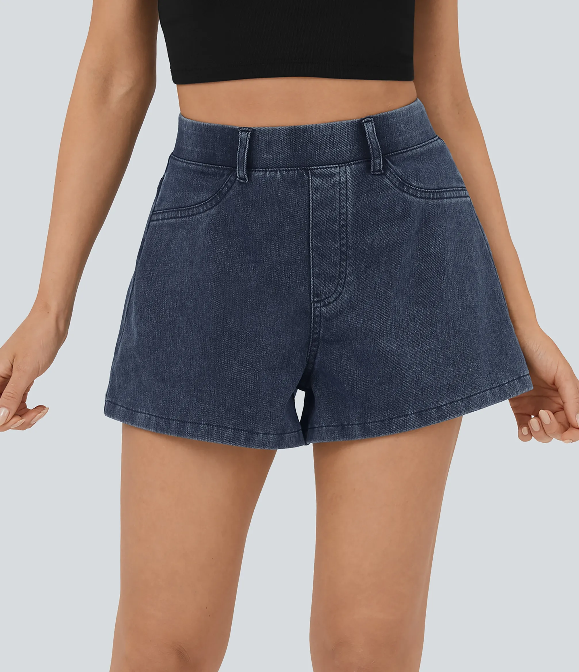 Denim Shorts|Denim Shorts<HALARA Flex™ High Waisted Pocket Denim Casual Shorts 2.5''