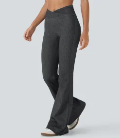High Waisted Jeans|Flare & Bootcut Jeans<HALARA Flex™ High Waisted Crossover Casual Flare Jeans