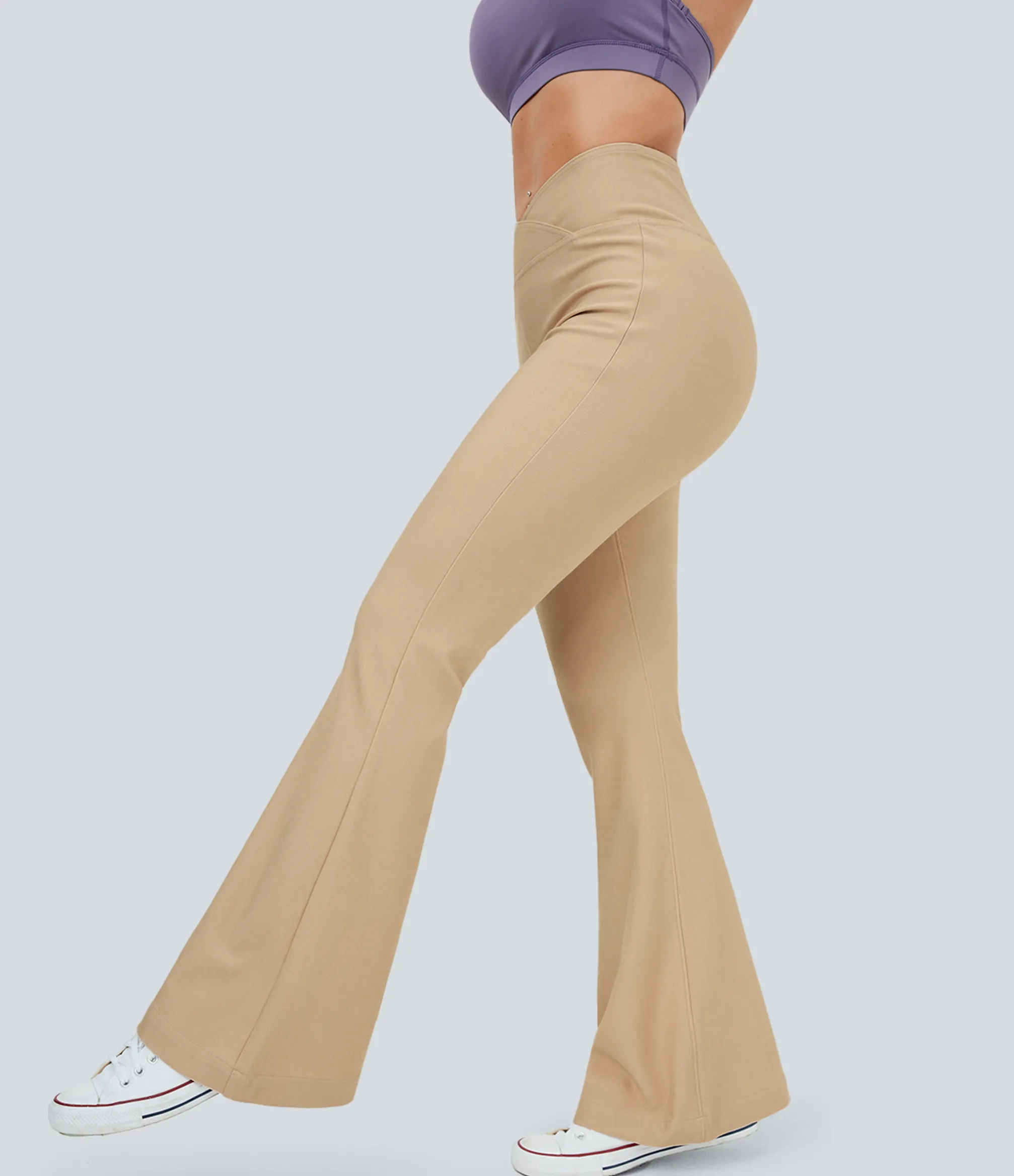 High Waisted Jeans|Flare & Bootcut Jeans<HALARA Flex™ High Waisted Crossover Casual Flare Jeans